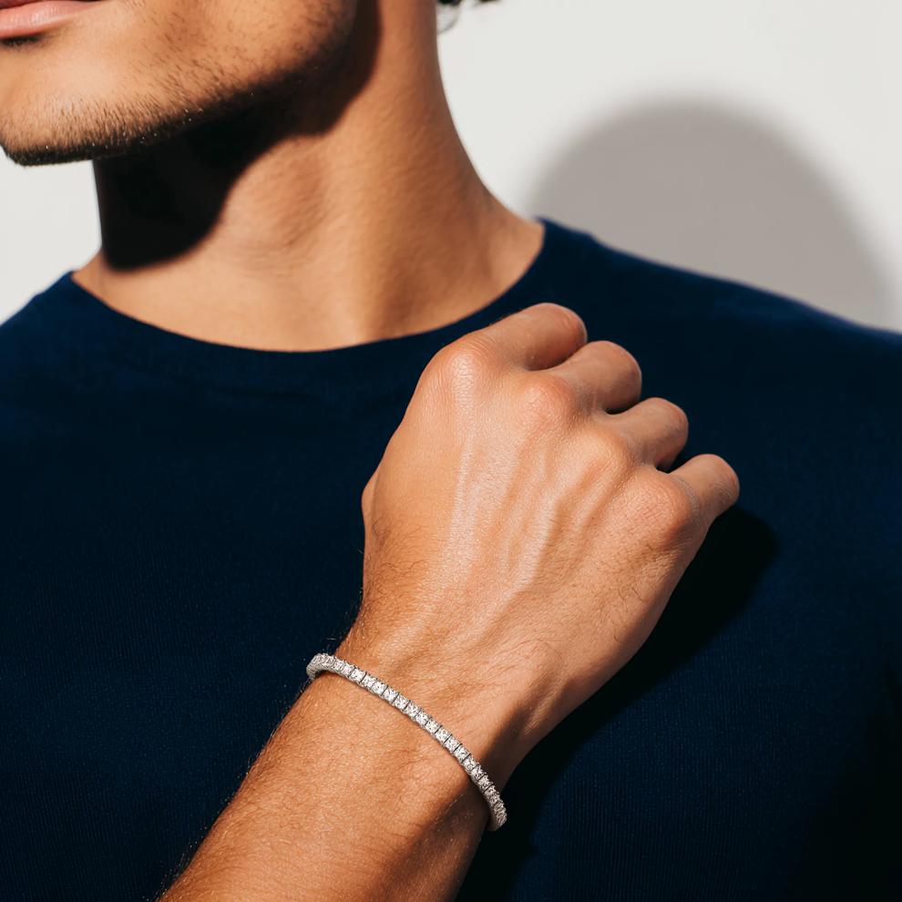 Lab-Created White Sapphire Bracelet in Sterling Silver – Image 5 of 5