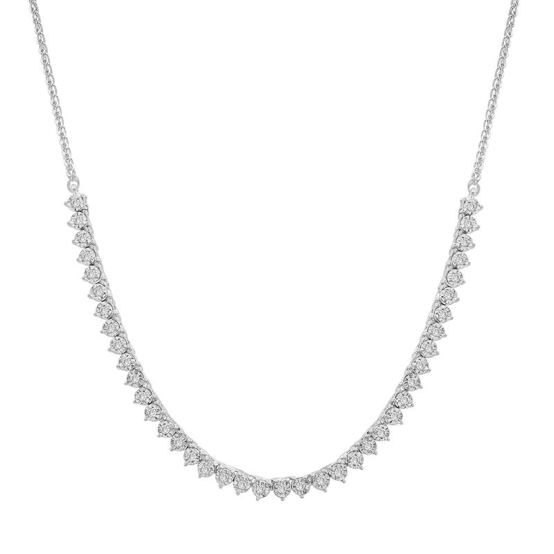 Diamond Illusion Necklace in Sterling Silver &#40;1/4 ct. tw.&#41; – Image 1 of 4