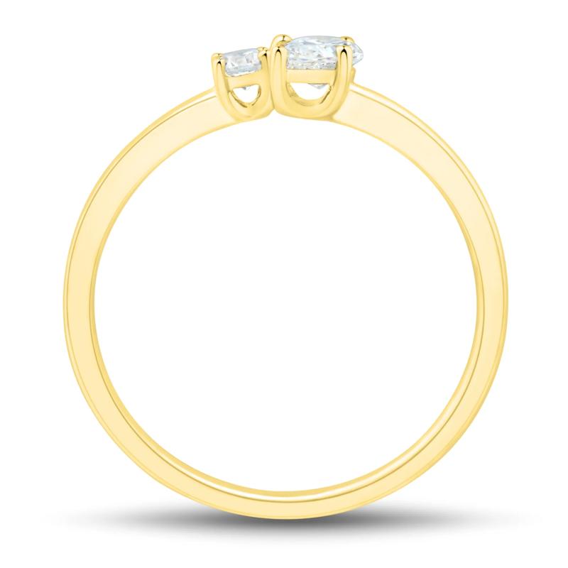 Lab Grown Diamond Toi et Moi Pear and Round-Shaped Ring in 10K Yellow Gold &#40;1/3 ct. tw.&#41; – Image 2 of 3