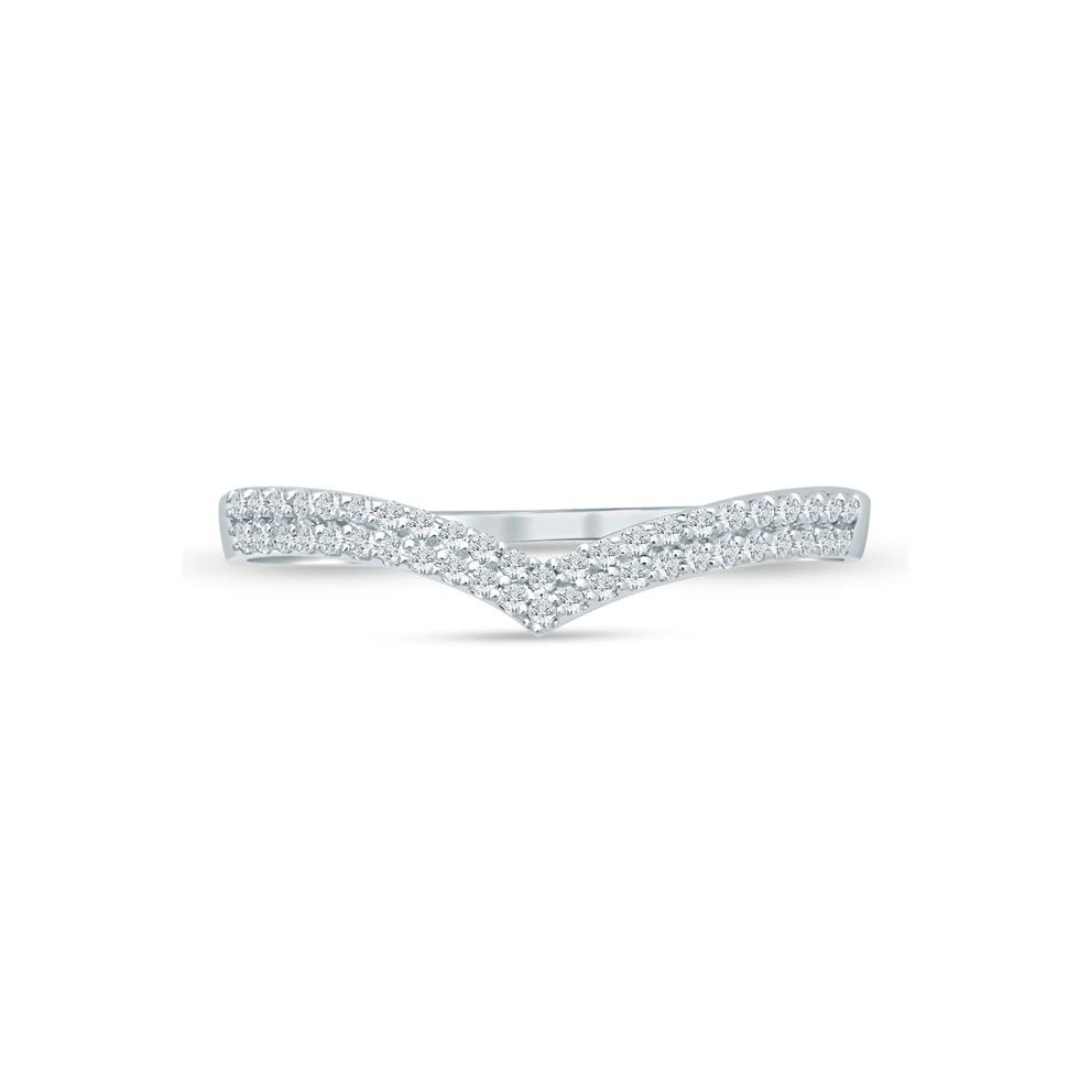 Diamond Double-Row Contour Band in 14K White Gold (1/10 ct. tw.) – Image 1 of 3