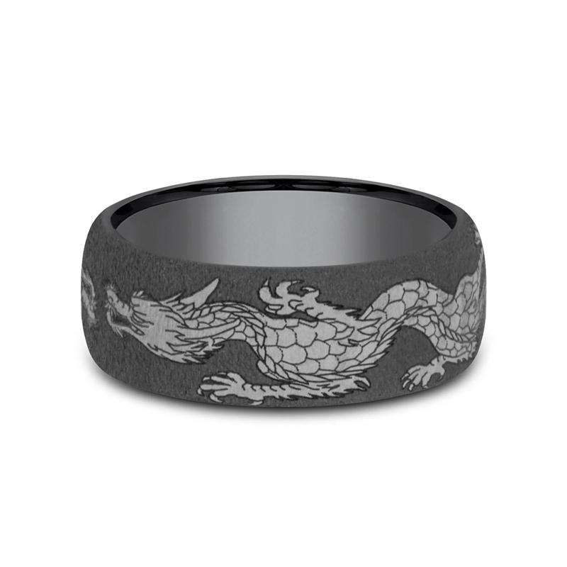 Men&#39;s Dragon Band in Dark Tantalum – Image 1 of 3