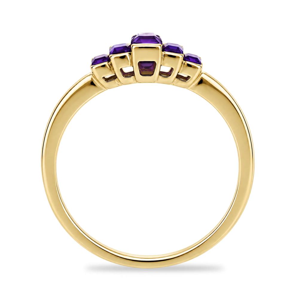 Amethyst Baguette Ring in 10K Yellow Gold – Image 3 of 4