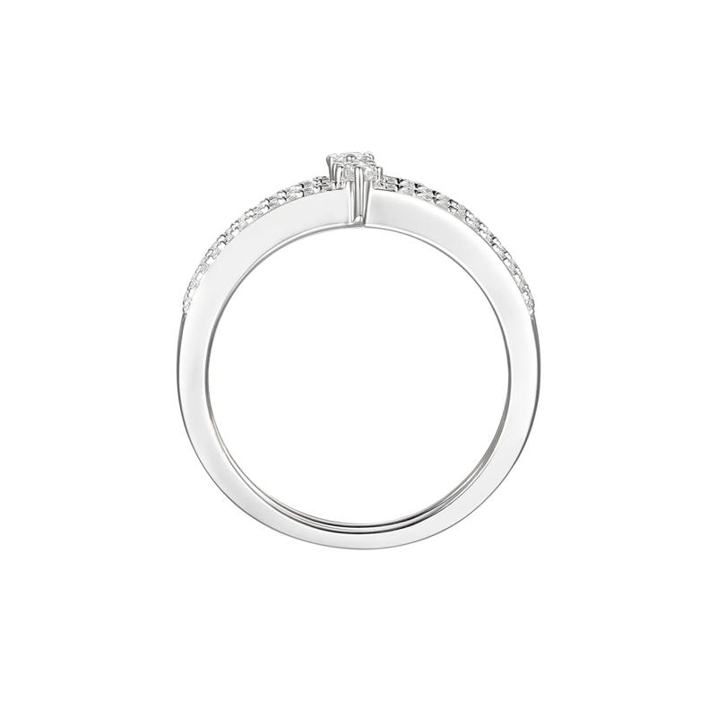 Diamond Double Band Stack Ring in 10K White Gold &#40;1/3 ct. tw.&#41; – Image 2 of 3