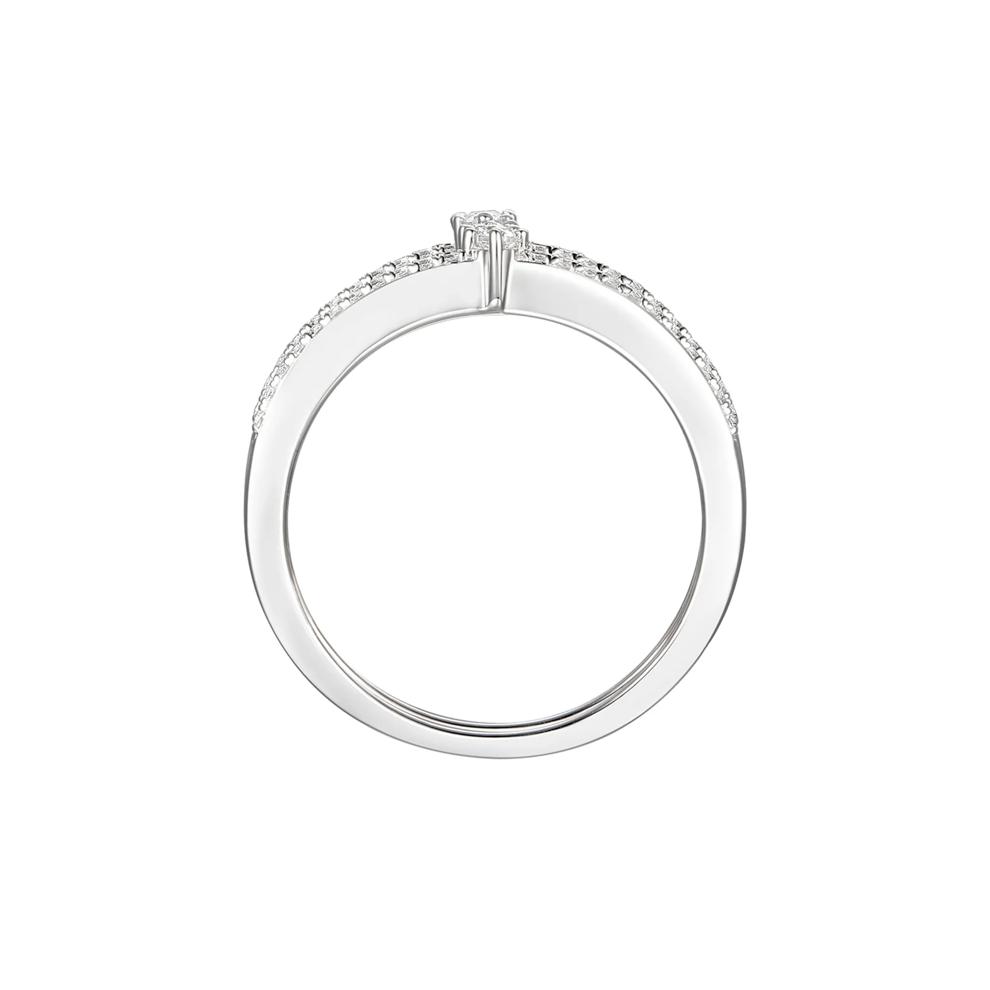 Diamond Double Band Stack Ring in 10K White Gold (1/3 ct. tw.) – Image 2 of 3