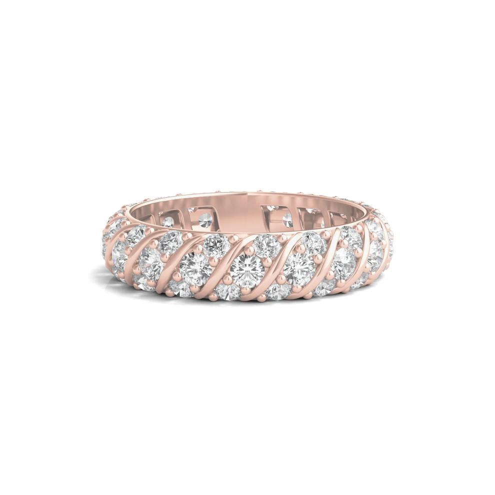 Round-Cut Rolling Pave Lab Grown Diamond Eternity Band in 14k Rose Gold (2 1/2 ct. tw.) – Image 1 of 3
