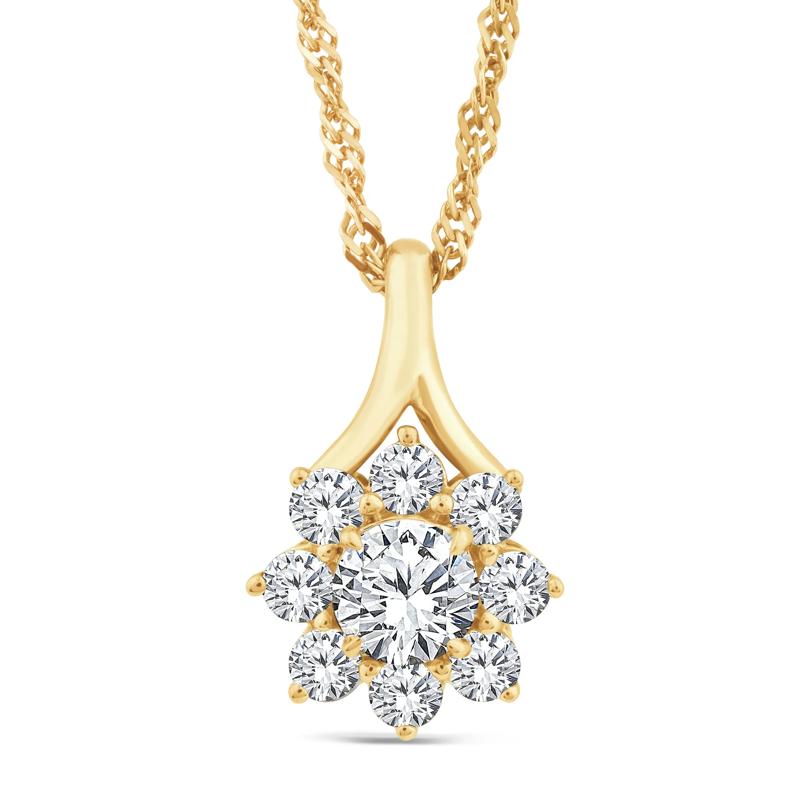 Mirabela&reg; Lab Grown Diamond Starburst Pendant in 14K Yellow Gold (1 ct. tw.) – Image 1 of 3