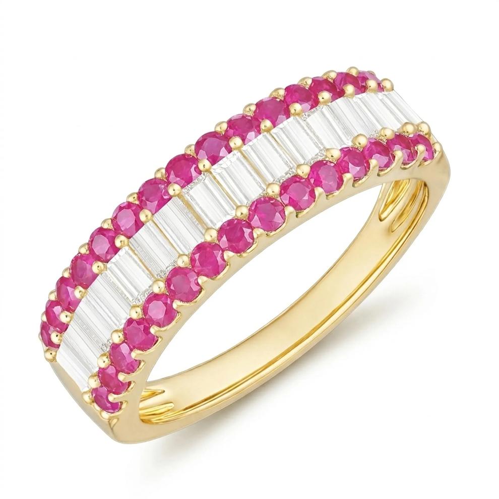Ruby &amp; Diamond Ring in 10K Yellow Gold (1/3 ct. tw.) – Image 4 of 4