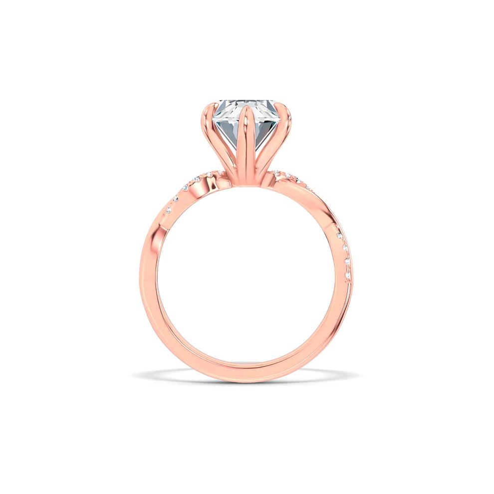 Lab Grown Diamond Marquise Center Twist Shank Engagement Ring in 14K Rose Gold (3 ct. tw.) – Image 2 of 4