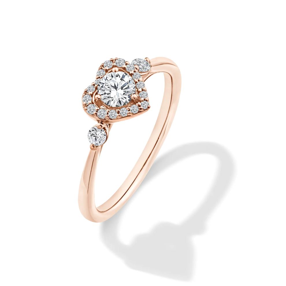Lab Grown Diamond Heart Halo Promise Ring in 10K Rose Gold (1/2 ct. tw.) – Image 4 of 4