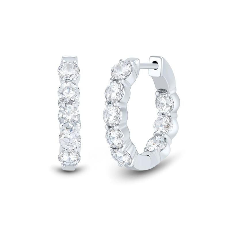 Lab Grown Diamond Inside-Out Hoop Earrings in 14K White Gold, 20MM &#40;3 ct. tw.&#41; – Image 1 of 1