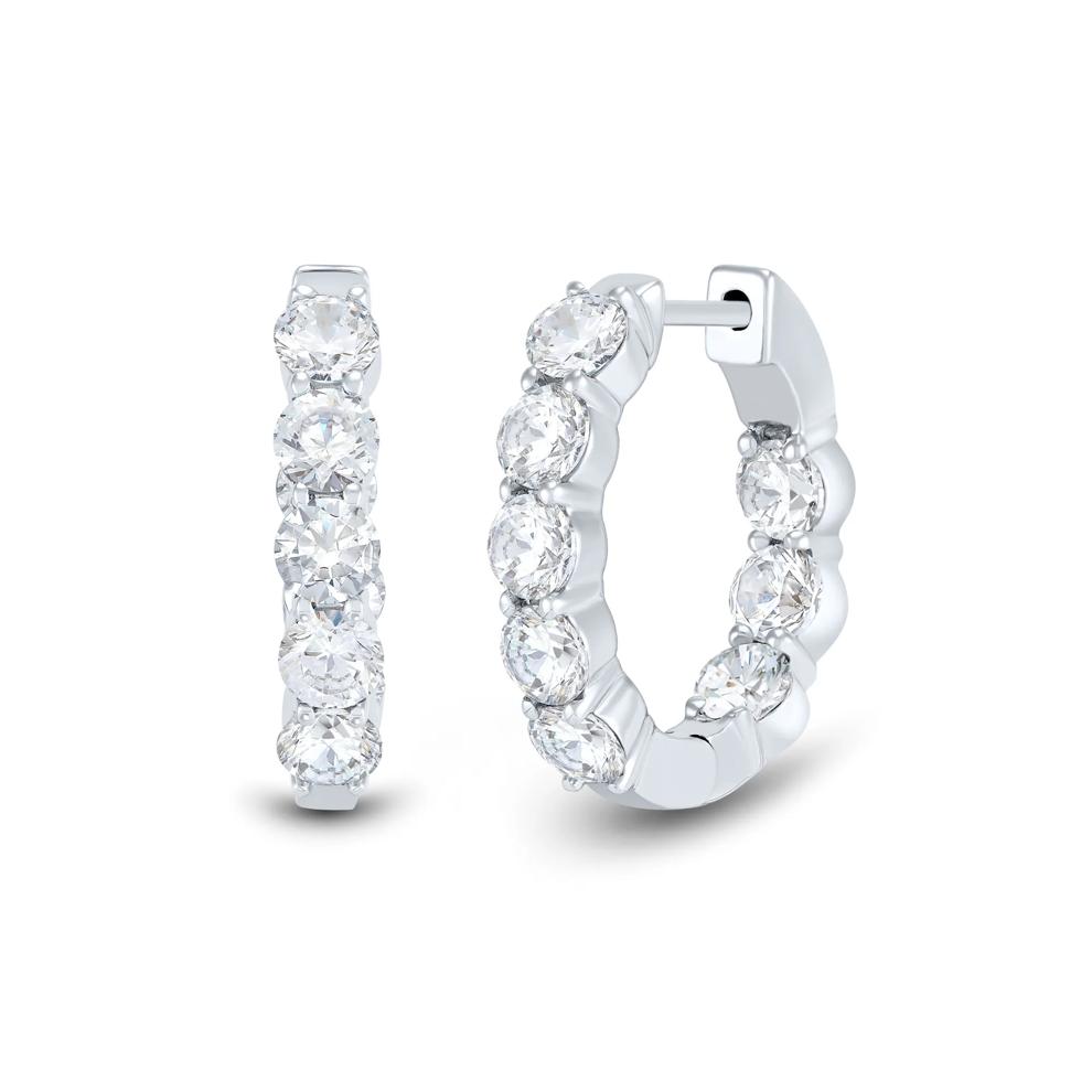 Lab Grown Diamond Inside-Out Hoop Earrings in 14K White Gold, 20MM (3 ct. tw.) – Image 1 of 1
