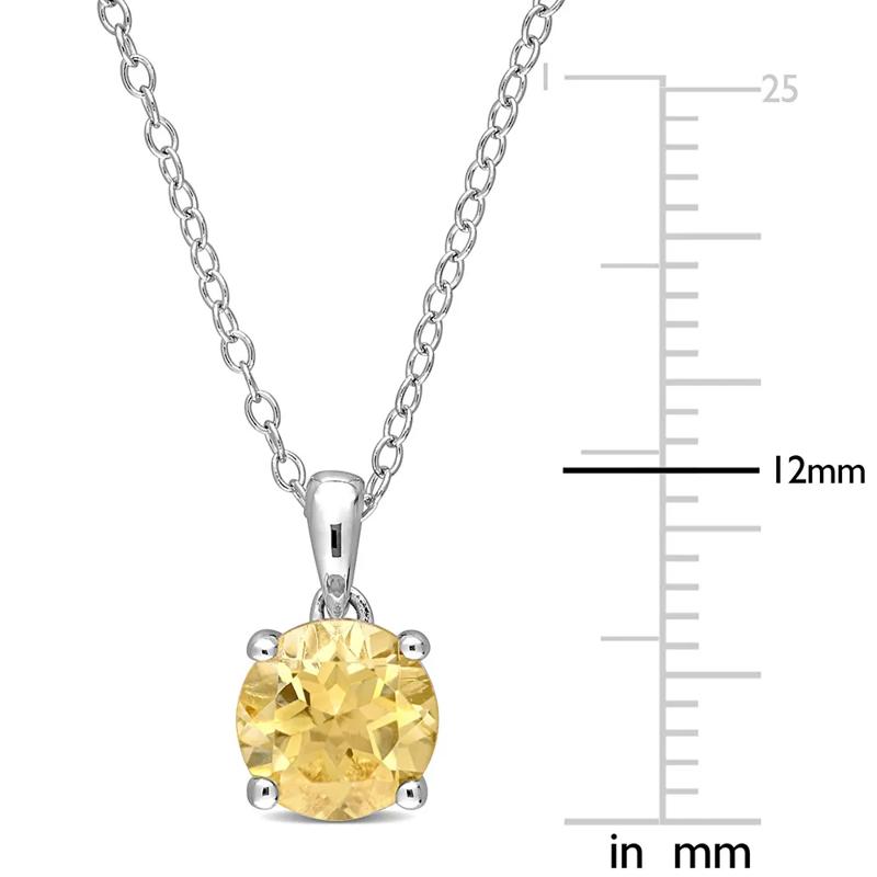Citrine Solitaire Pendant in Sterling Silver  – Image 3 of 4