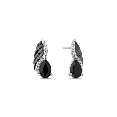 Maleficent Onyx and Diamond Earrings in Sterling Silver (1/10 ct. tw.)