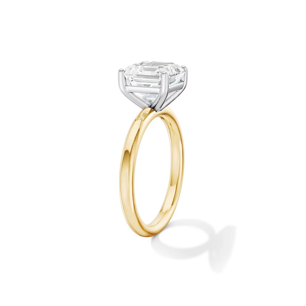 Lab Grown Diamond Asscher Cut Solitaire Ring in 14K Yellow and White Gold (3 ct. tw.) – Image 3 of 4