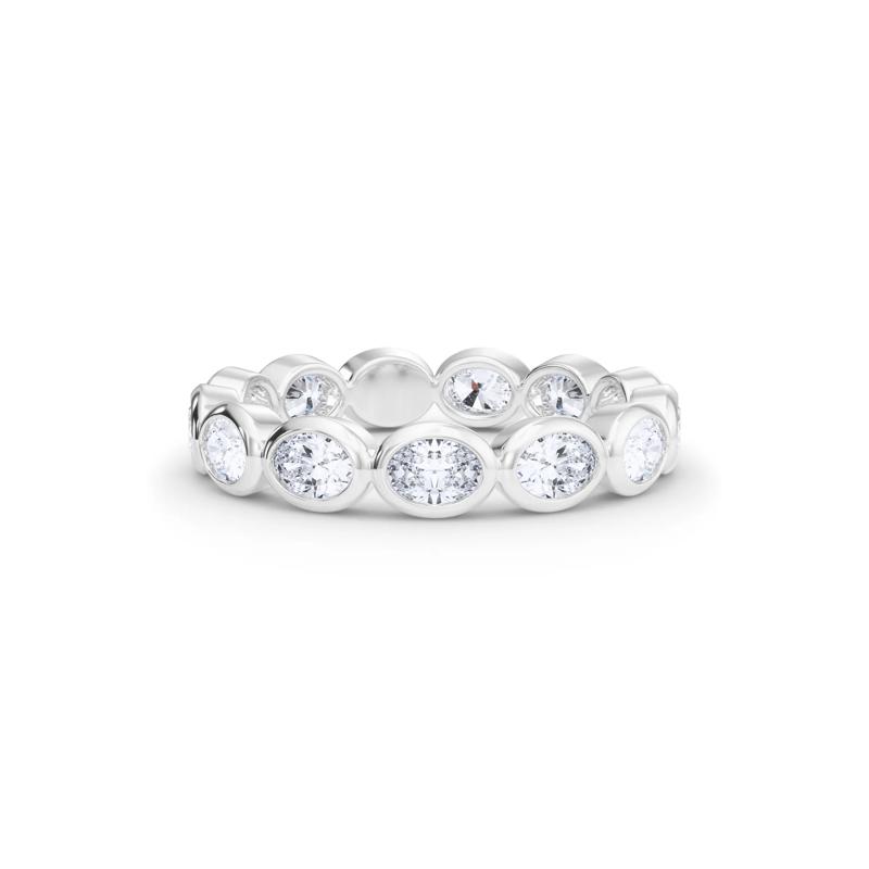 Diamond Bezel-Set Oval True Eternity Band in Platinum – Image 1 of 5