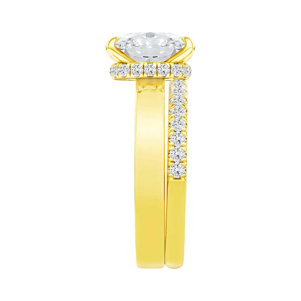 Lab Grown Diamond Elongated Cushion Bridal Set in 14K Yellow Gold (4 ct. tw.) – Image 3 of 5