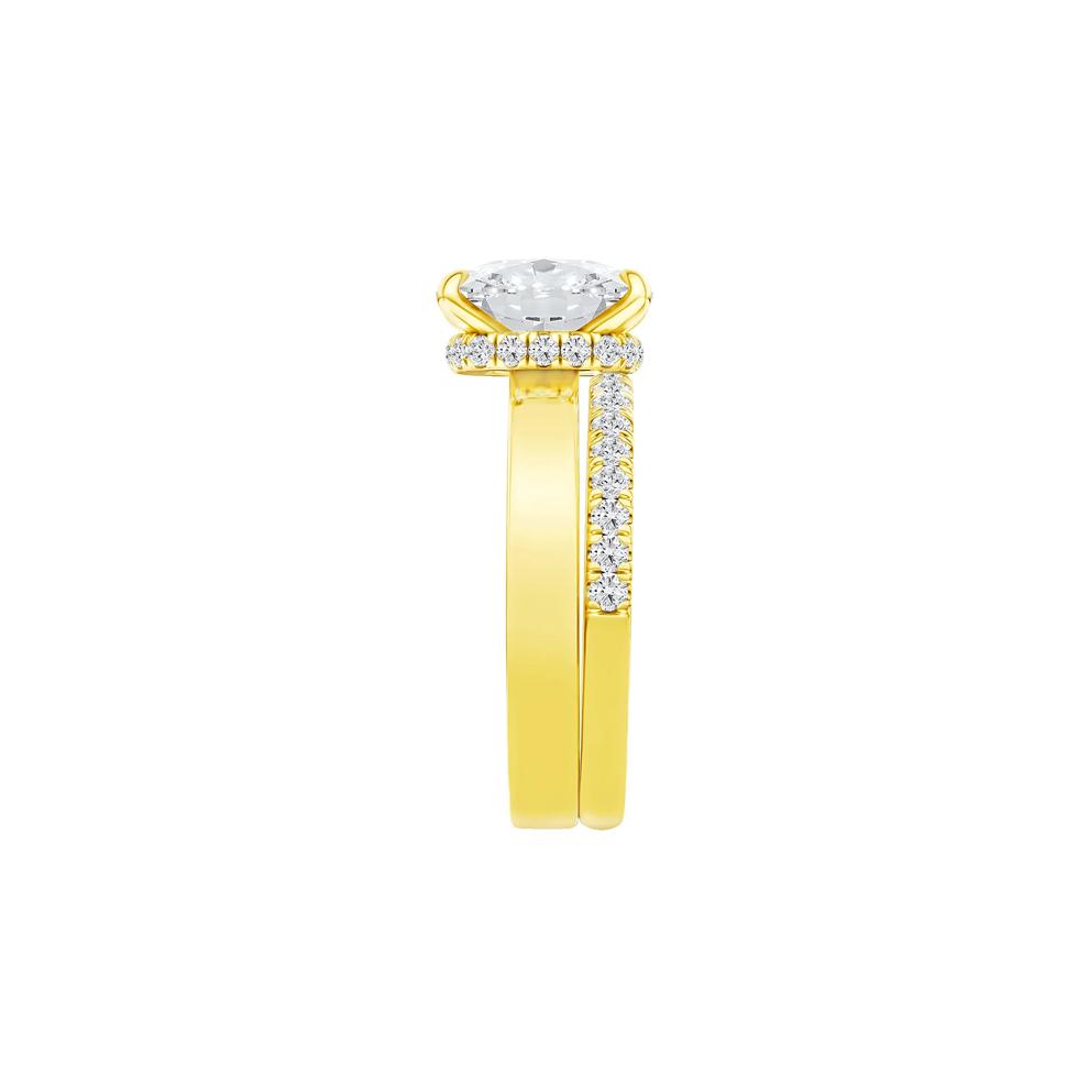 Lab Grown Diamond Elongated Cushion Bridal Set in 14K Yellow Gold (4 ct. tw.) – Image 3 of 5
