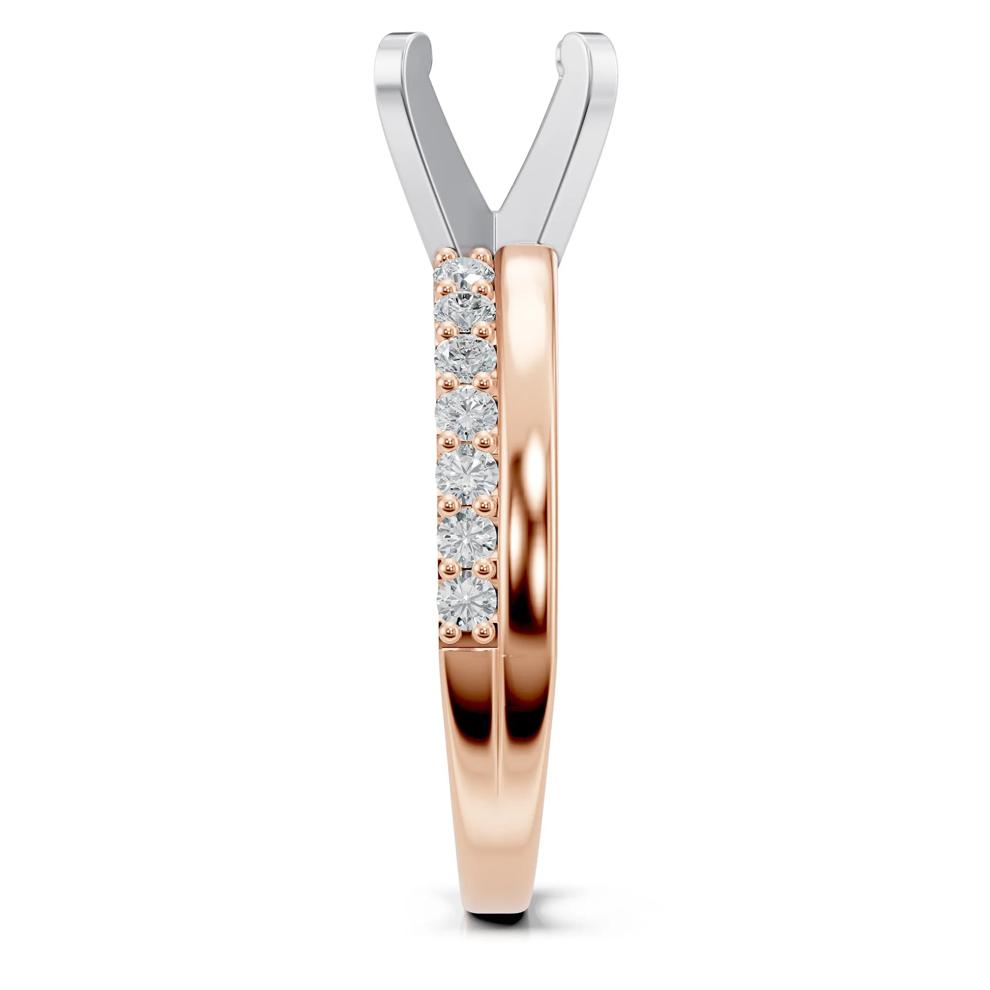 Lab Grown Diamond Semi-Mount Engagement Ring in 14K Rose &amp; White Gold (Setting Only) – Image 6 of 6