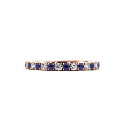 Lab Grown Diamond & Lab-Created Sapphire Anniversary Band in 14K Rose Gold (1/3 ct. tw.)