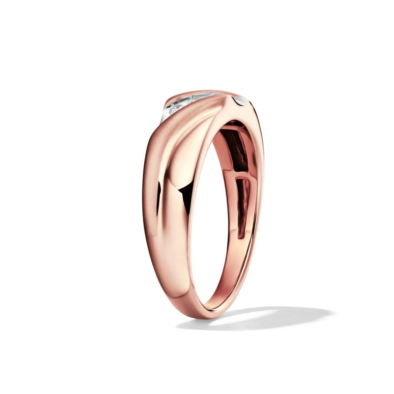 Men&rsquo;s Wedding Band with Three Diamonds in 10k Rose Gold &#40;1/10 ct. tw.&#41; – Image 3 of 4