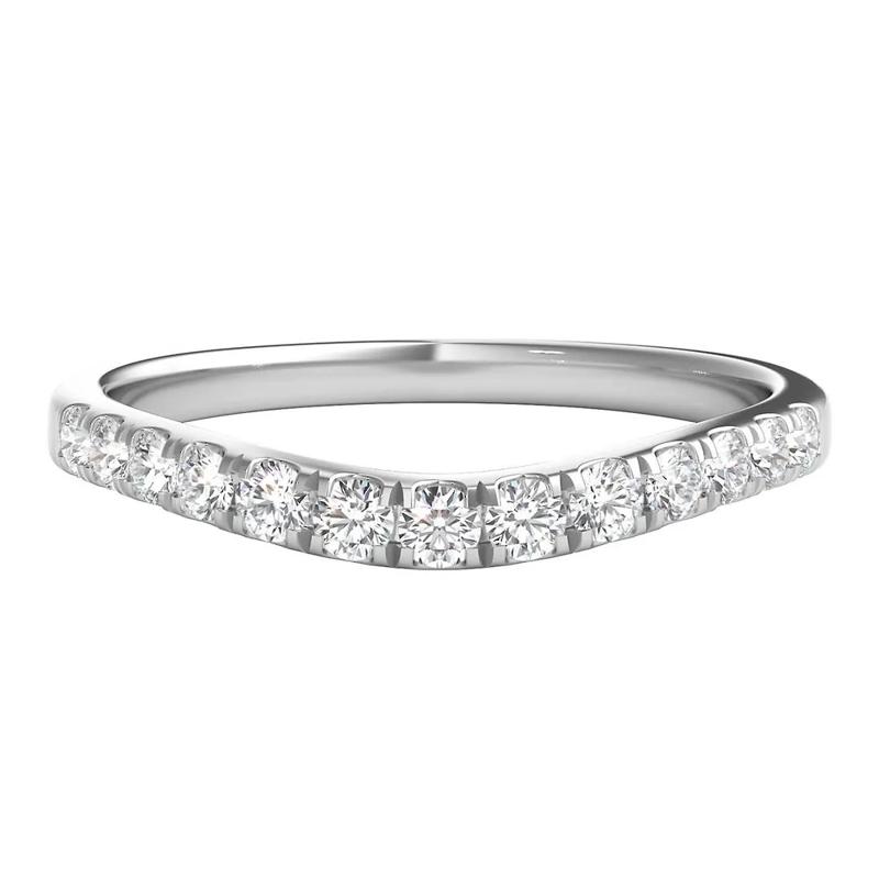 1/3 ct. tw. Diamond Contour Band in 14K White Gold – Image 1 of 3