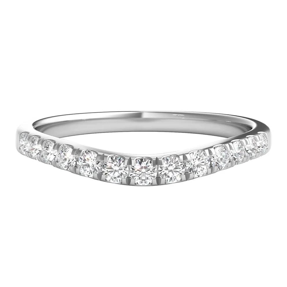 1/3 ct. tw. Diamond Contour Band in 14K White Gold – Image 1 of 3