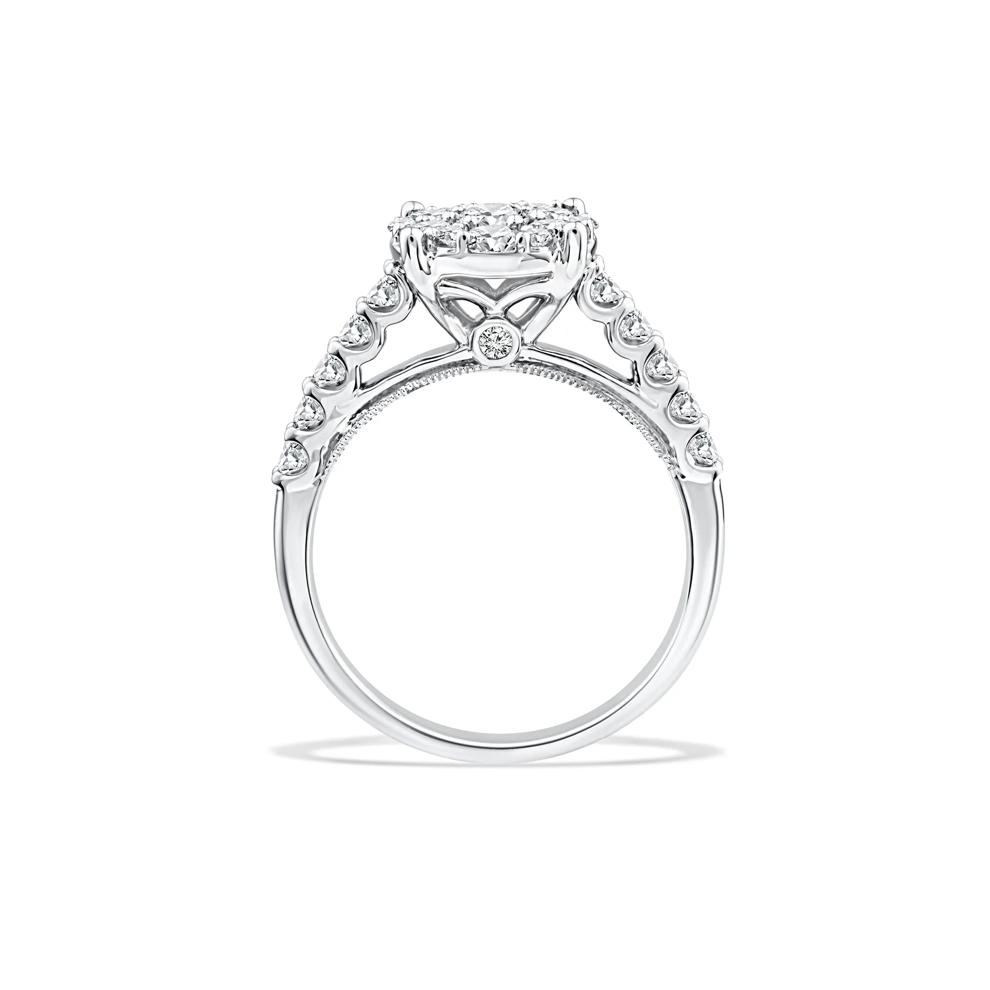 Diamond Round Center Composite Engagement Set in 10K White Gold (1 5/8 ct. tw.) – Image 2 of 6
