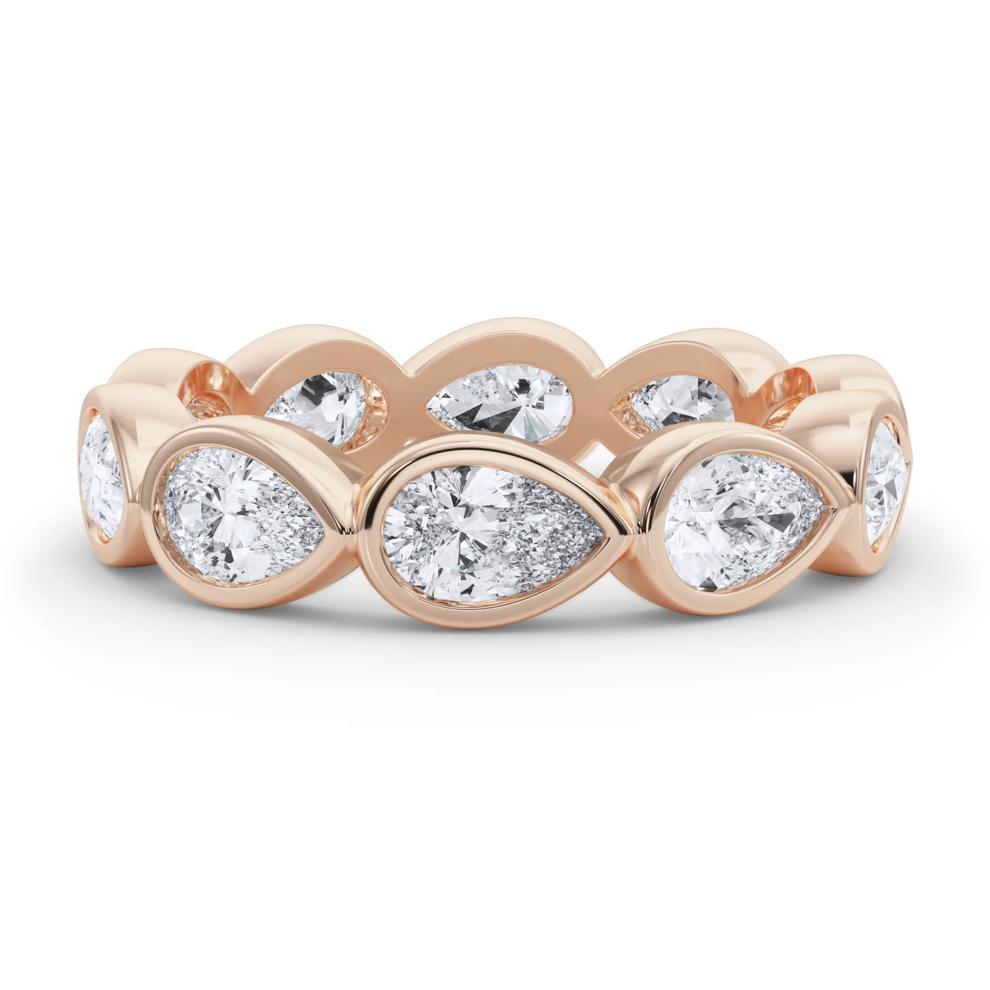 Diamond Bezel Pear-Cut Eternity Band in 14K Rose Gold (2 1/4 ct. tw.) – Image 1 of 5