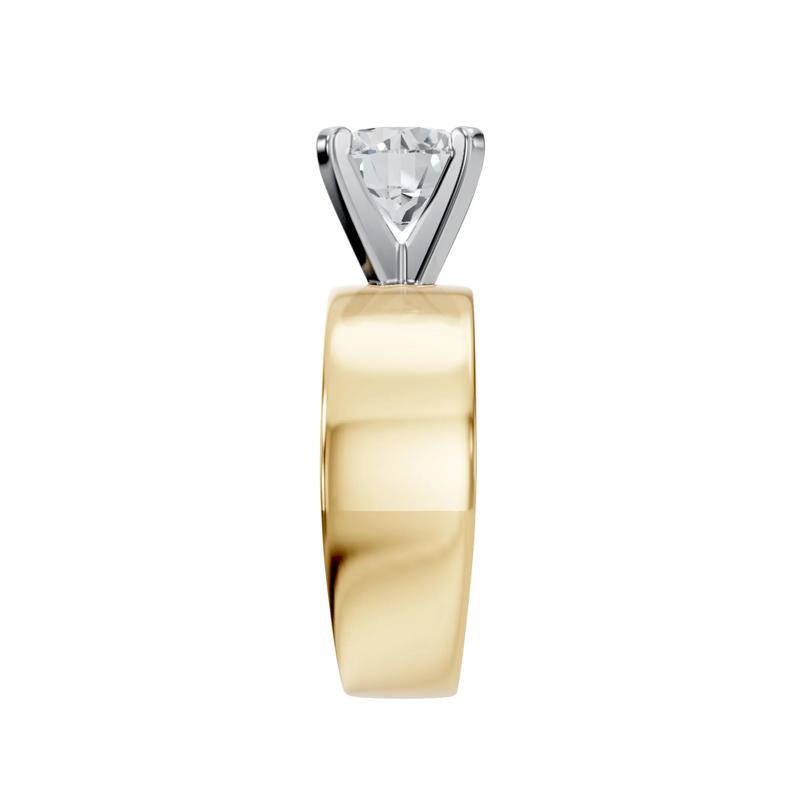 Wide Shank Semi-Mount Engagements Ring in 14K Gold (Setting Only) – Image 3 of 8