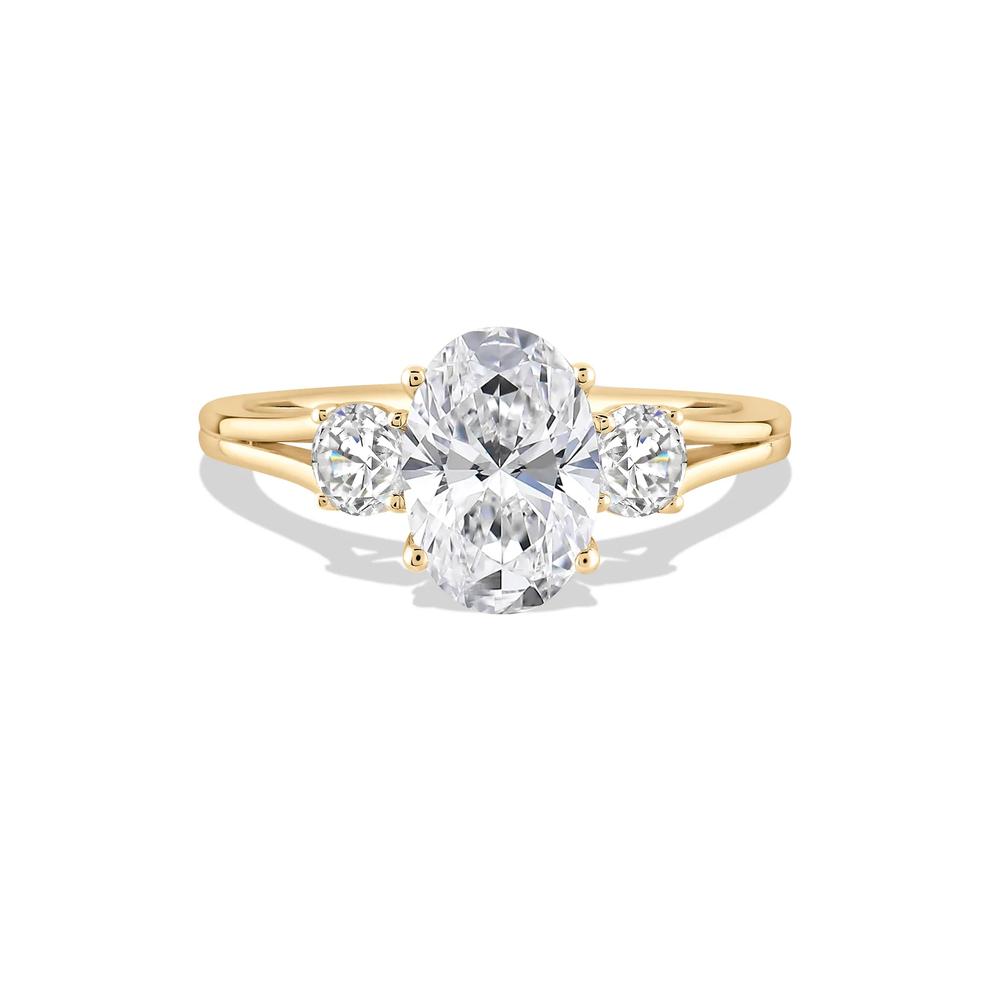 Diamond Three-Stone Engagement Ring in 18K Yellow Gold (2 ct. tw.) – Image 1 of 4
