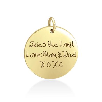 Personalized Polished Handwriting Disc Pendant