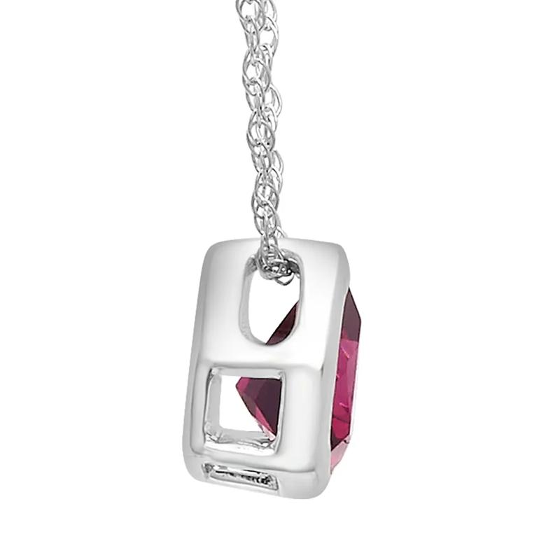Garnet Pendant with Trillion Cut in 10K White Gold – Image 2 of 3