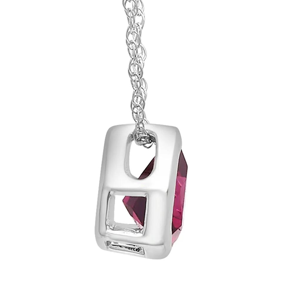 Garnet Pendant with Trillion Cut in 10K White Gold – Image 2 of 3