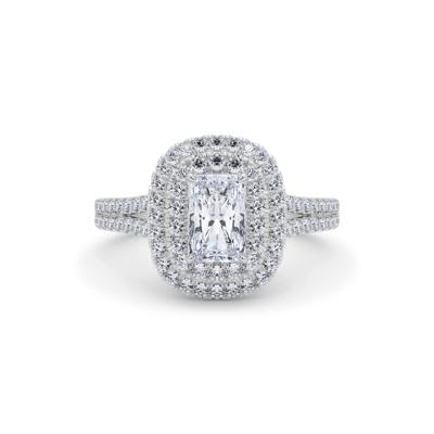 Radiant Diamond Center Double Halo Engagement Ring (1-1/4 ct. tw.)