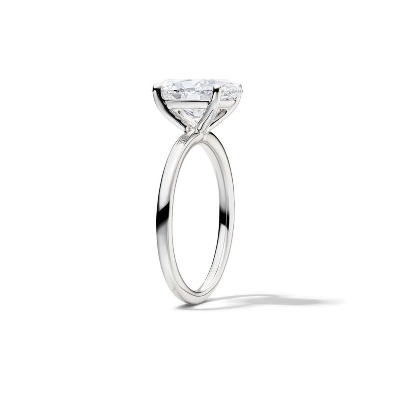 Lab Grown Diamond Oval Solitaire Engagement Ring in Platinum &#40;3 ct.&#41; – Image 3 of 4