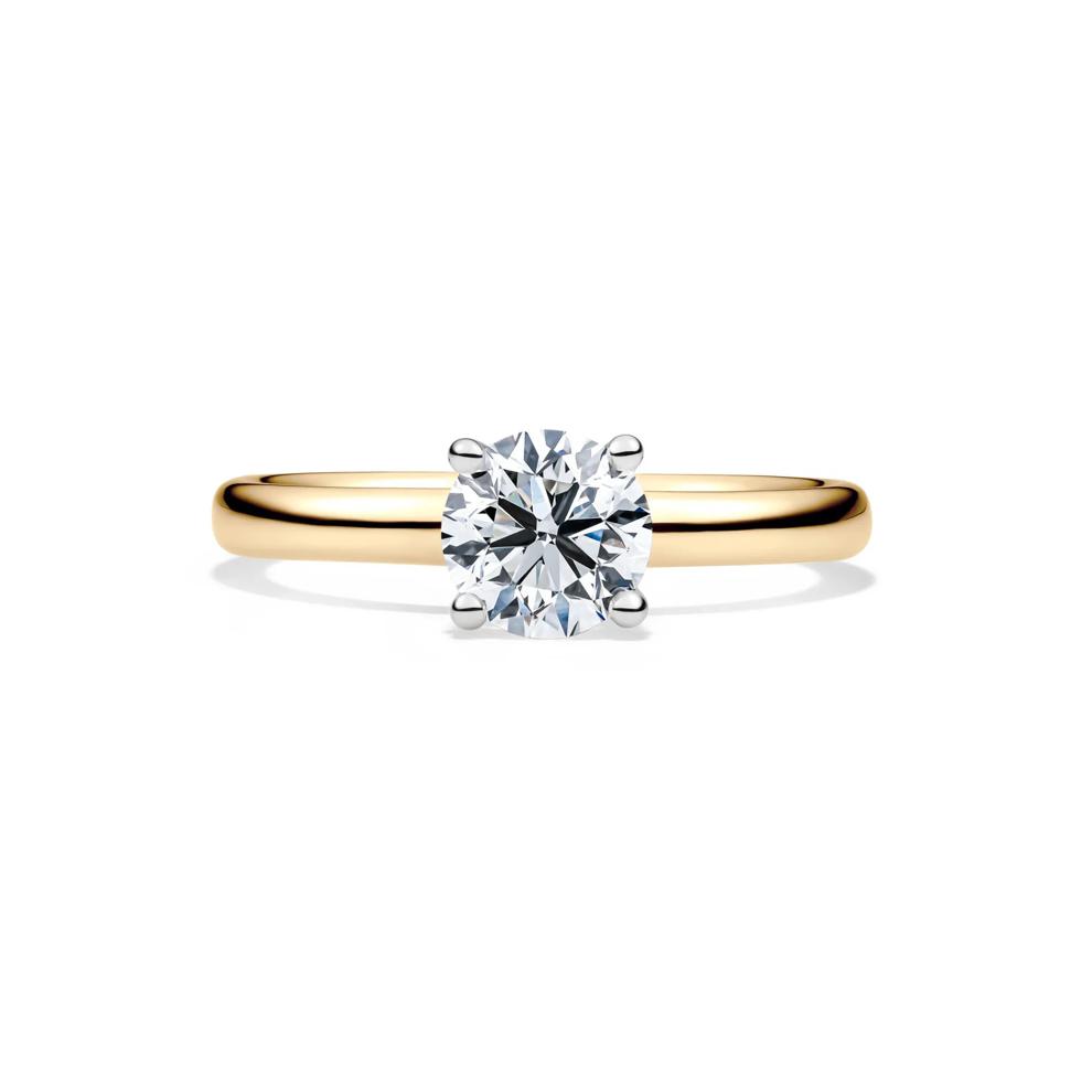 Diamond Round Brilliant Cut Solitaire Engagement Ring in 14K Yellow Gold (1 ct.) – Image 1 of 5
