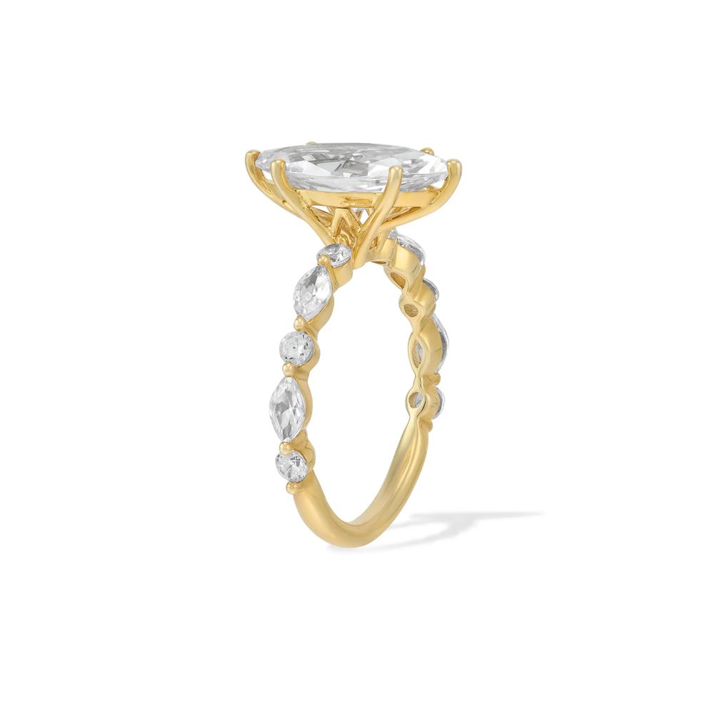 Lab Grown Marquise Diamond Engagement Ring in 14K Yellow Gold (3 1/8 ct. tw.) – Image 3 of 4