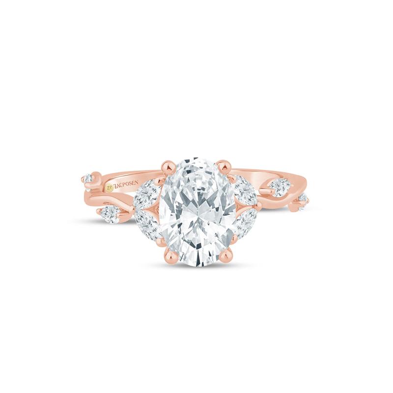 Oval Lab Grown Diamond Engagement Ring in 14K Rose and Yellow Gold &#40;2 1/3 ct. tw.&#41; – Image 1 of 3