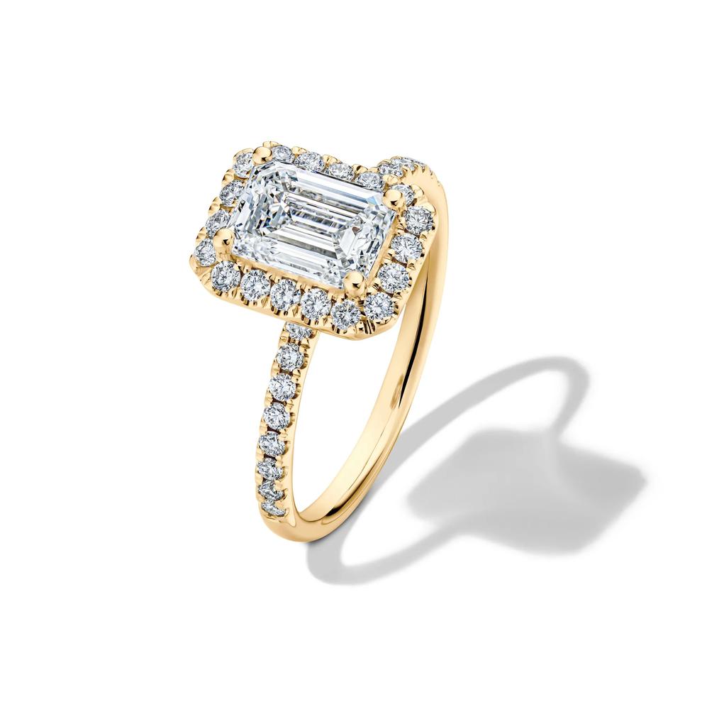 Lab Grown Diamond Emerald-Cut Engagement Ring in 14K Yellow Gold (2 ct. tw.) – Image 4 of 4