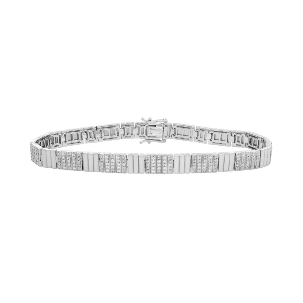Men's Diamond Bracelet in Sterling Silver, 8.5" (1 ct. tw.) – Image 1 of 2
