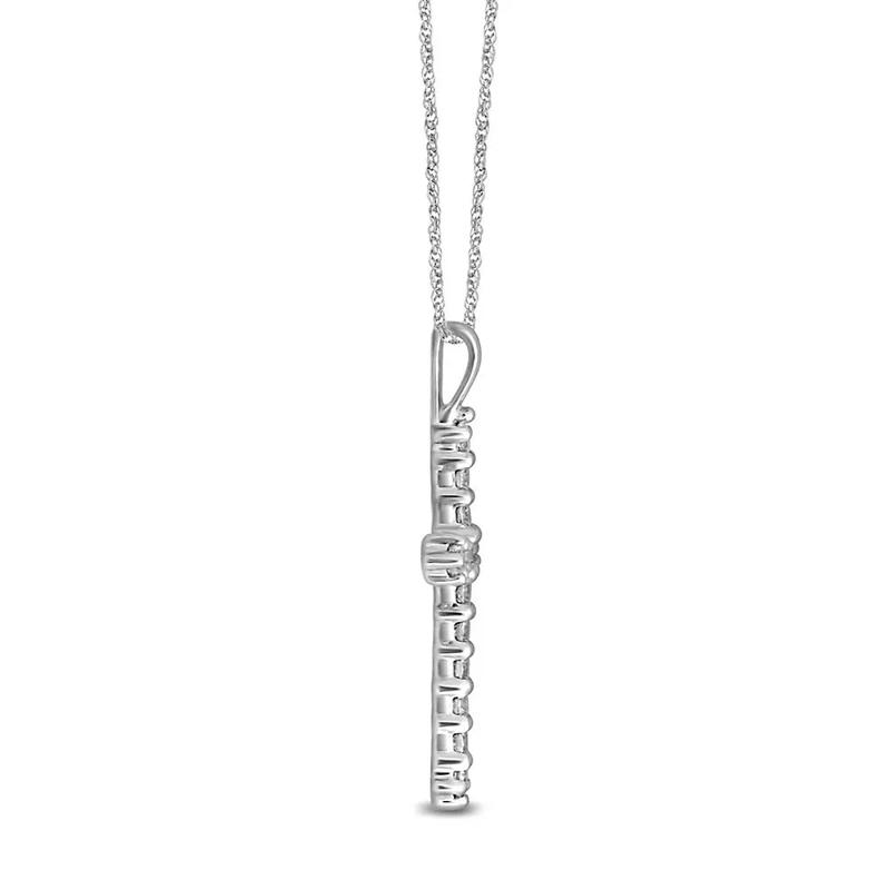 1/4 ct. tw. Diamond Cross Pendant in 10K White Gold – Image 2 of 2