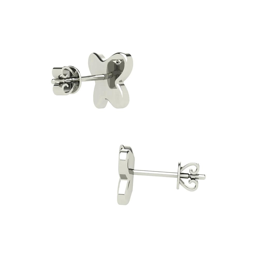 Diamond Butterfly Stud Earrings in 10K White Gold (1/10 ct. tw.) – Image 2 of 2