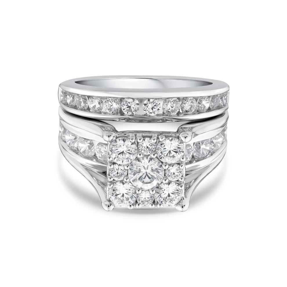 Composite Lab Grown Diamond Engagement Set in 10K White Gold (3 ct. tw.) – Image 1 of 3