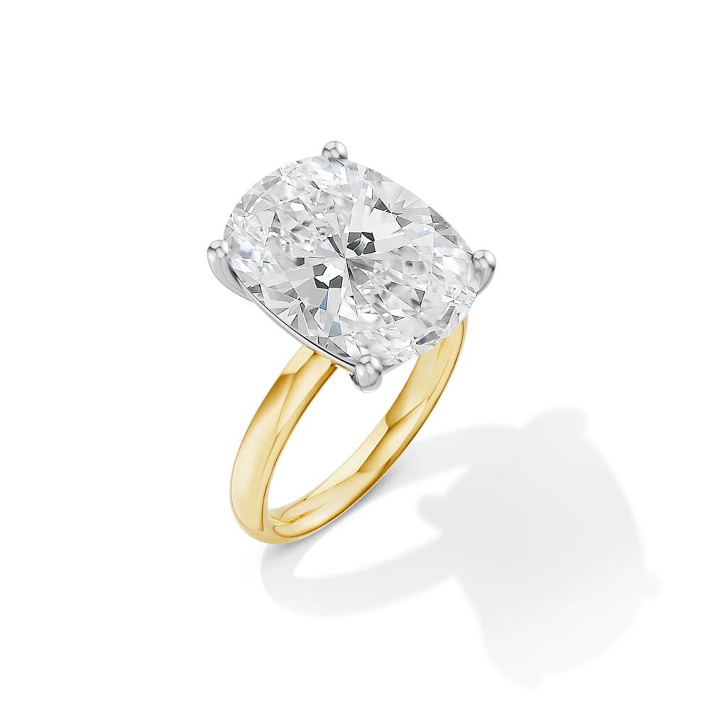 Lab Grown Diamond Elongated Cushion-Cut Engagement Ring in 14K Yellow and White Gold (8 ct. tw.) – Image 4 of 4