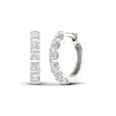 Lab Grown Diamond Hoop Earrings in 10K White Gold (1 ct. tw.)