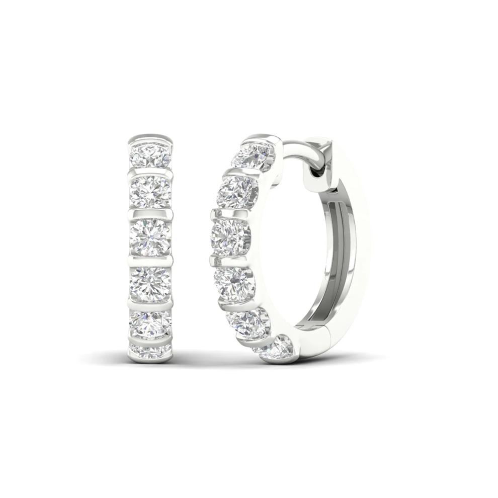 Lab Grown Diamond Hoop Earrings in 10K White Gold (1 ct. tw.) – Image 1 of 4