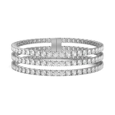 Diamond Cuff Bracelet in 18K White Gold, 7” (21 1/2 ct. tw.)