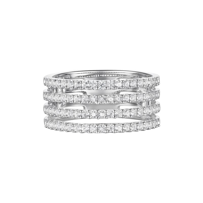 Diamond Four-Row Band in 10K White Gold (3/4 ct. tw.) – Image 1 of 3