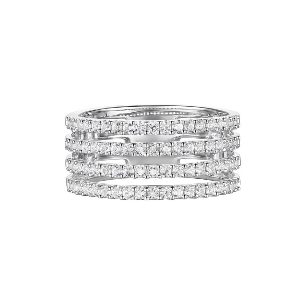 Diamond Four-Row Band in 10K White Gold (3/4 ct. tw.) – Image 1 of 3