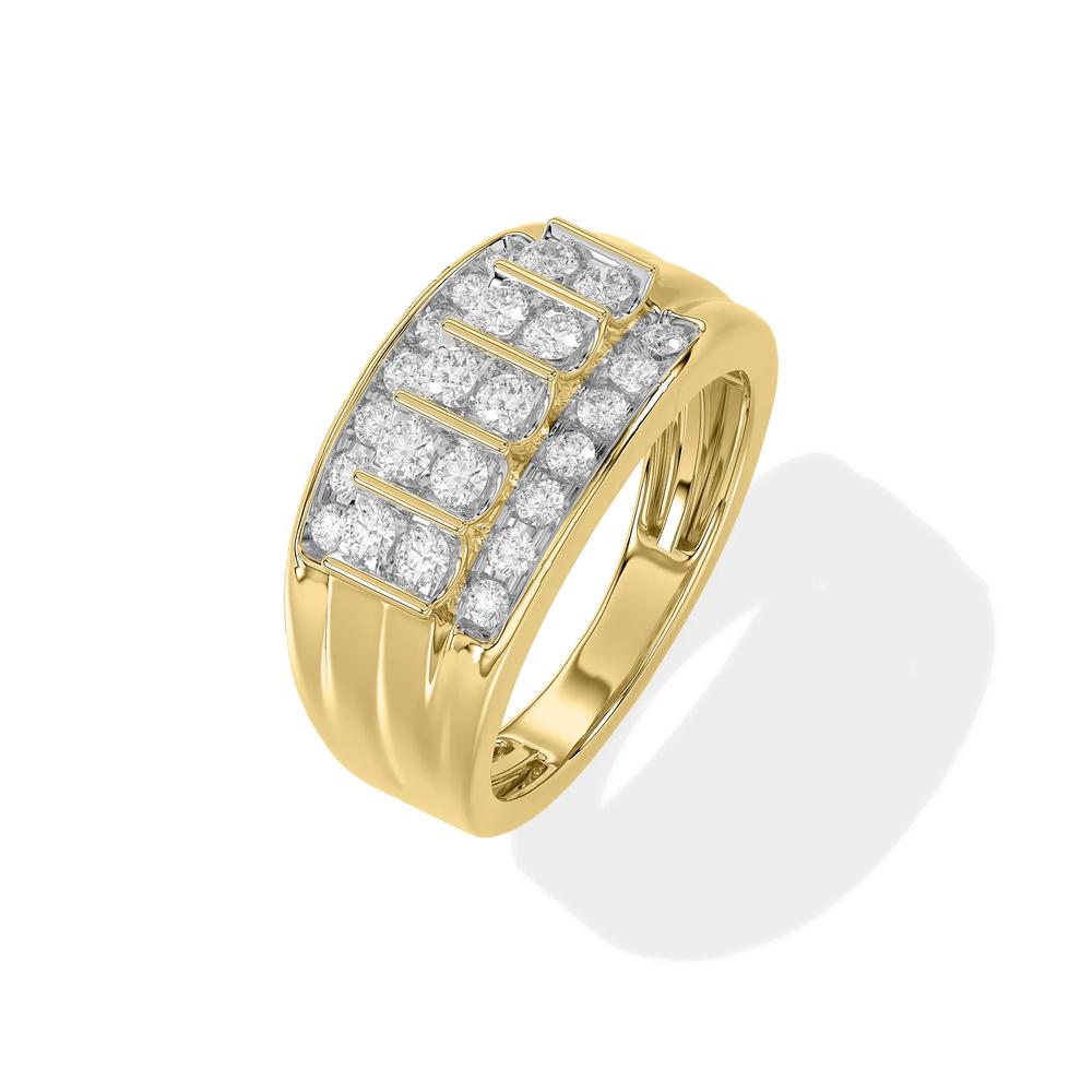 Men's Diamond Multi-Row Ring in 10K Yellow Gold (1 ct. tw.) – Image 2 of 4